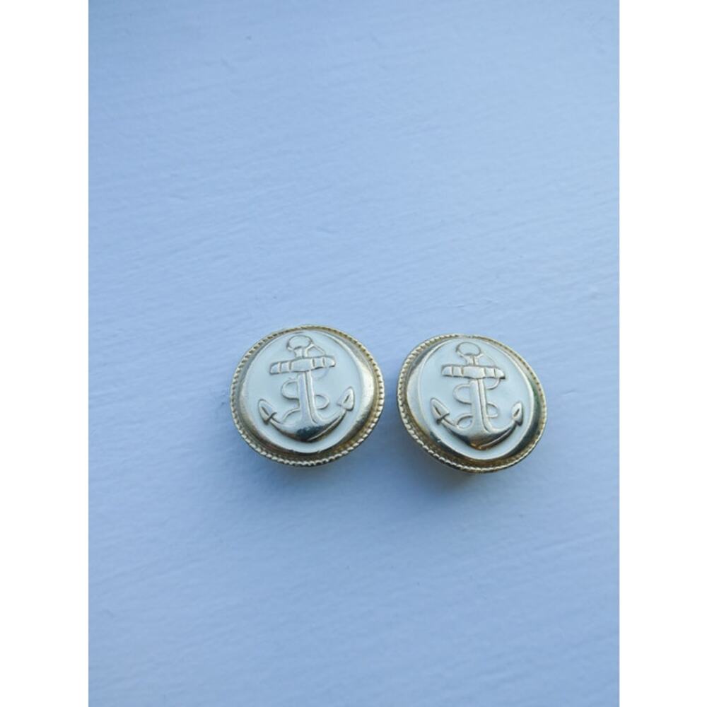 Gold Anchor Stud Earrings